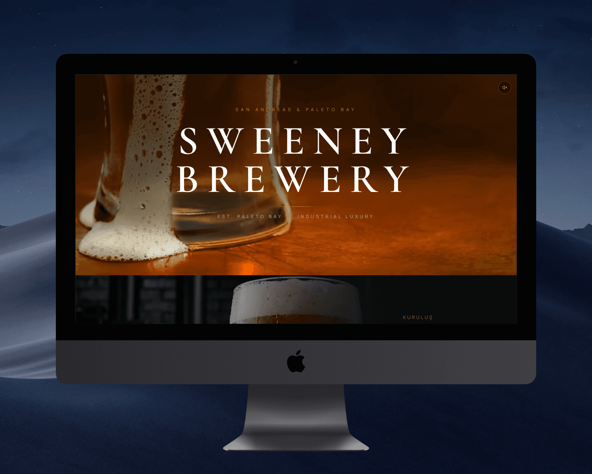 Sweeney kafe web sitesi masaüstü görünümü