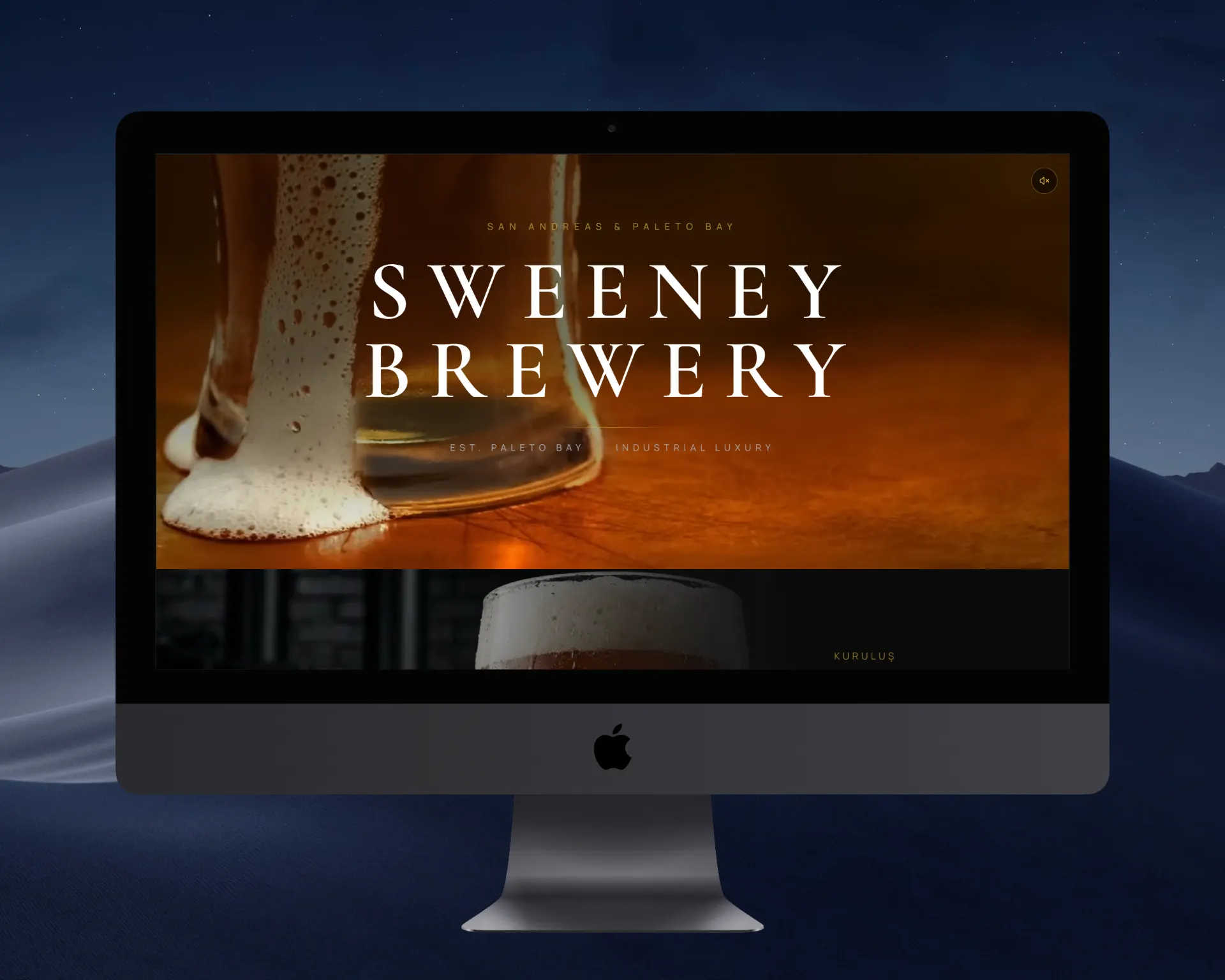 Sweeney kafe web sitesi masaüstü görünümü